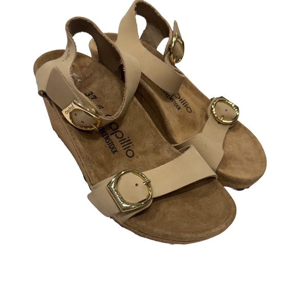Birkentsock Papillio Women's Sz US 6-6.5 EU 37 Soley Ring Tan Sandals Wedge NEW! - Picture 4 of 10